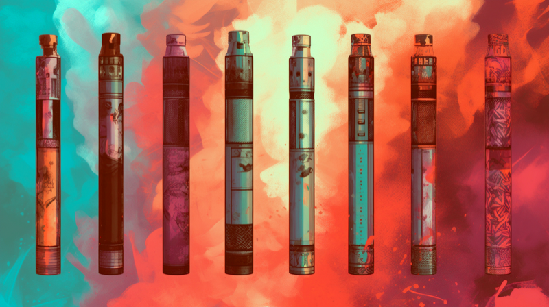 An editorial illustration showing several vaping devices.